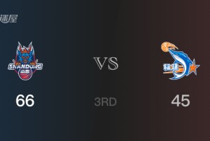 三节战罢，山东以66- 45领先福建，陶汉林17分12篮板